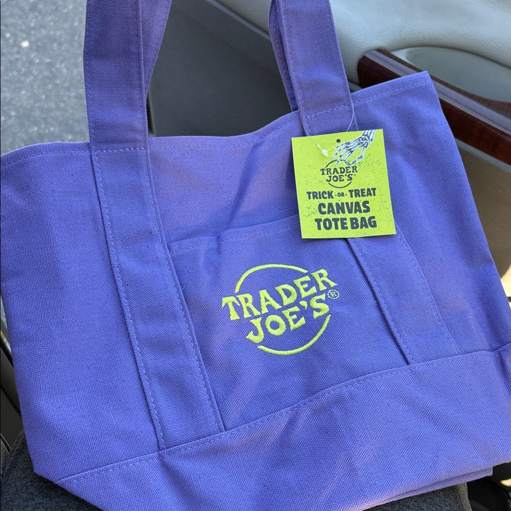 Trader Joe's Halloween Purple Canvas Tote Bag!